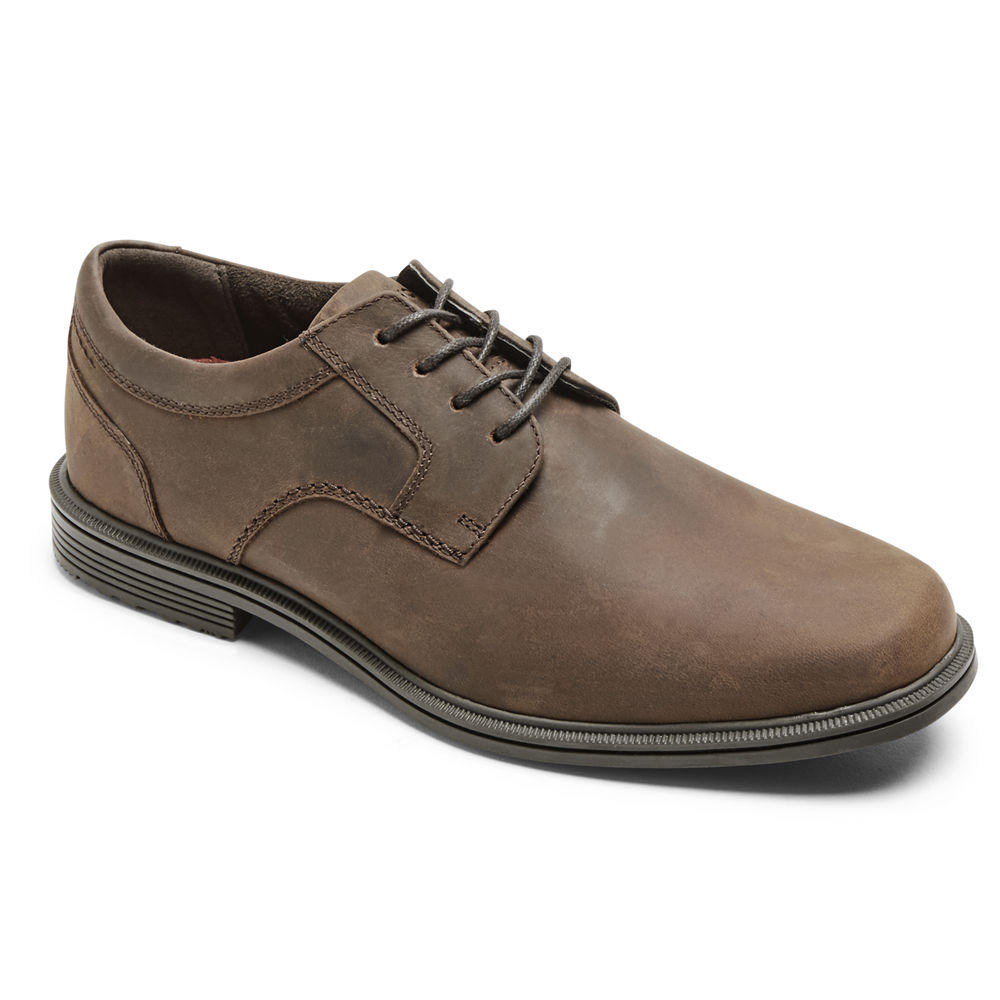 Rockport Singapore Mens Oxfords - Robinsyn Waterproof Plain Toe Brown - MO0829673